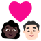 Couple with Heart- Woman- Man- Dark Skin Tone- Light Skin Tone emoji on Microsoft